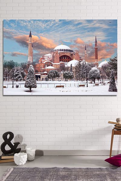 Morfil Sanat Atölyesi Pictură pe pânză Magnificent Hagia Sofia și iarna