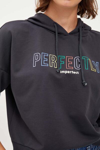 DeFacto Μακρυμάνικο φούτερ με κουκούλα με κανονική εφαρμογή