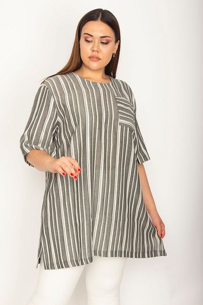 Şans Plus Size Tunic - Gray - Regular fit
