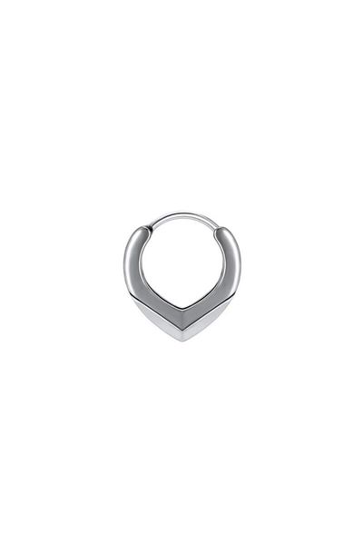northstarshop Classic Flat Triangle Hoop Snap Biker 316l Steel Earring Single