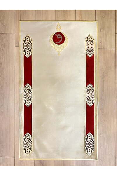 Creativehome Secde Gold Seccade Çift Taraflı Kadife El Yapımı Lüks Kaymaz Tab...