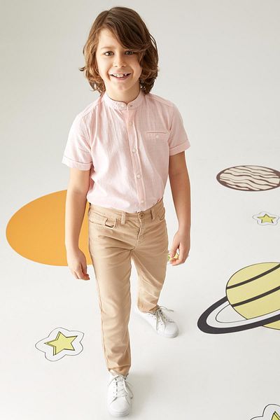 DeFacto Boy's Slim Fit Straight Leg Gabardine Trousers