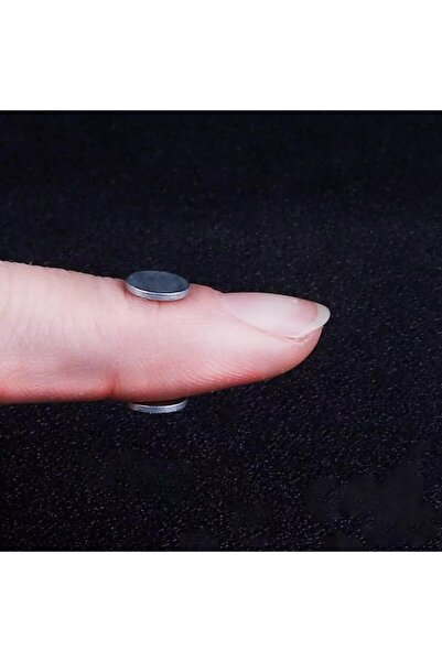 TakıConcept 2 Adet Set Siyah Gümüş Düz Yuvarlak Mıknatıslı Erkek Küpe 8mm Mıknatıs Çelik Manyetik