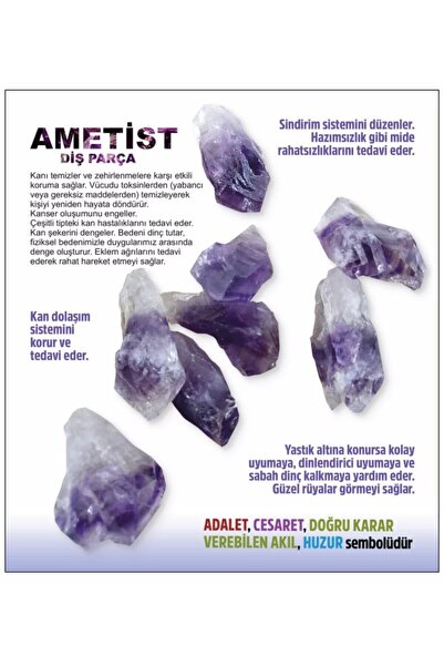 OSMANLI DOĞAL TAŞ Sertifikalı Doğal Taş Aksesuar - Ametist (1 ADET FİYATIDIR)