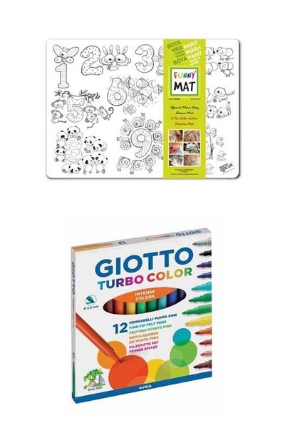 Akademi Çocuk 12 Colored Giotto Pencils - With Matte Numbers