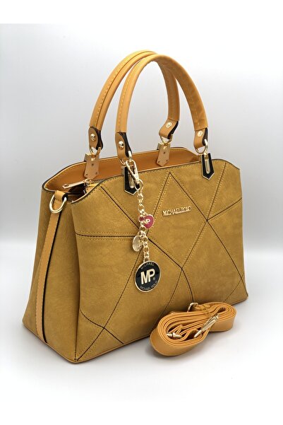 mıchael polo Kadın El Ve Omuz Çantası 3 Bölmeli Hardal