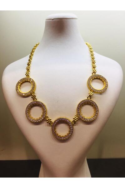 Çelikoğlu Kuyumculuk 22 Ayar Kaplama Çeyreksiz Çerceveli 5 Li Kolye