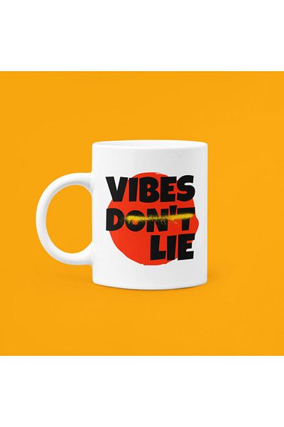 UUR STORE Vibes Dont Lie Printed Mood Porcelain Mug 330ml