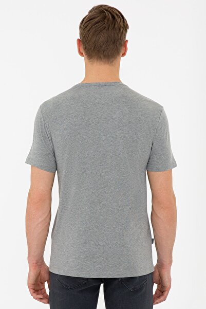 Pierre Cardin Μπλουζάκι με λαιμόκοψη σε γκρι Melange Slim Fit Crew