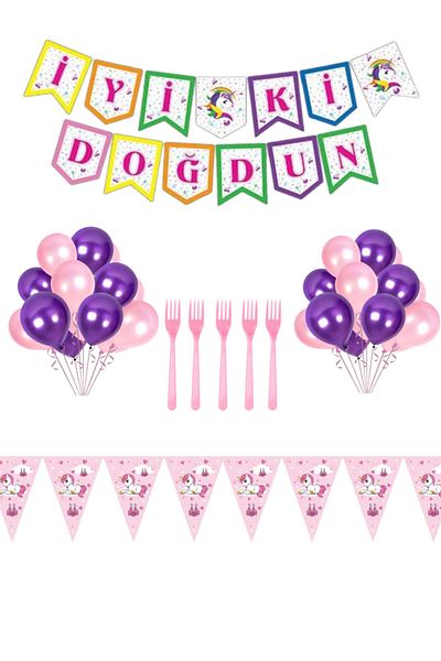 BARN MEMBERS Economic Unicorn Concept Birthday Decoration Set