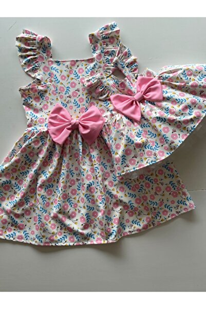 Anne Kız Tasarım Fiyonklu Elbise