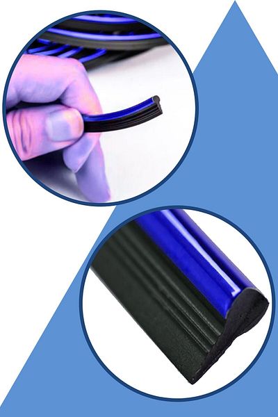 Buffer 3Pcs Blue Car Auto trim Decoration Strip Rubber Elastic Easy Installation 5 Meters Strip Tape