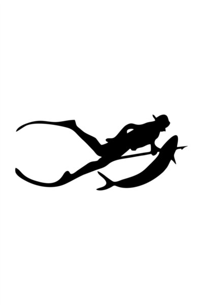 Quart Aksesuar ملصق زجاجي للسيارة للغوص سكوبا أسود 30 × 13 سم