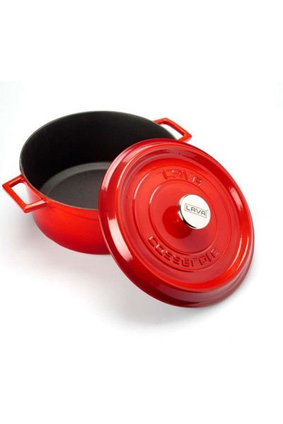 Lava Cast Iron 28 Cm Red Deep Casserole