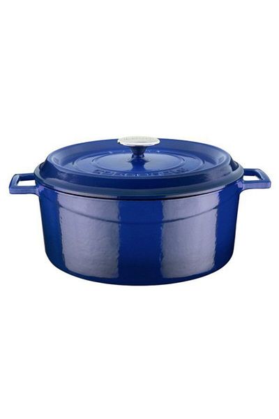 Lava Blue Round Deep Cast Pot 28 cm