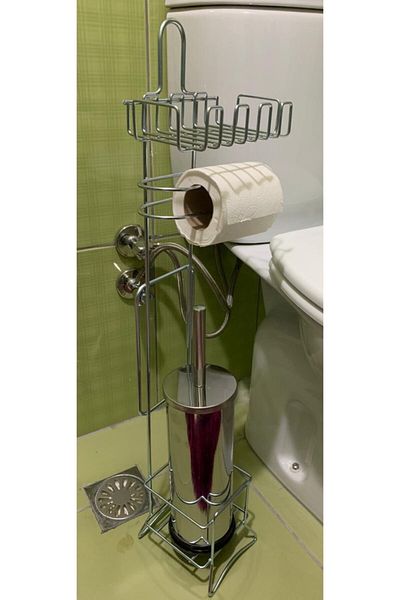 RENK YAPI RÜYASI Γκρι Ποιότητας Βάση Ρολό Τουαλέτας Wc Ανοξείδωτη Ανταλλακτική Βάση Ρολού Τουαλέτας Wc Σετ με βούρτσα
