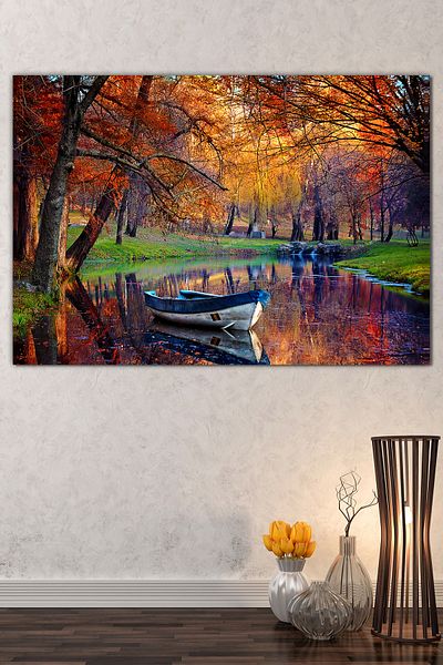 Morfil Sanat Atölyesi Lac Caiac Toamna Pădure Natură Natură Pânză
