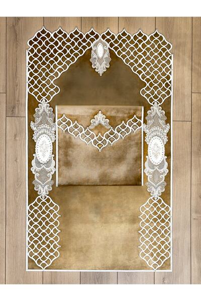 Creativehome Sema Kahve Seccade Ve Çantası, Takım, Çift Taraflı Kadife, El Ya...