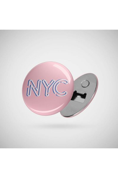 Fizello New York City Typographic Nyc Neon Design Albastru deschis