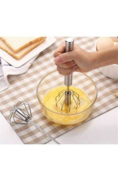 DEMİRHAN İTHALAT Stainless Steel Automatic Beater Push Automatic Beater Steel Mixer Whisk Tool