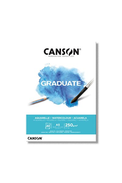Canson Graduate Watercolor Notebook Block 250 Gr. A5 20 Pages
