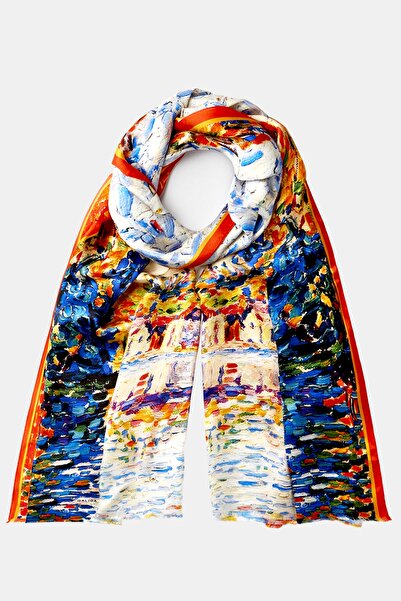 Galiga سين شال حرير 100% مقاس 65*185 سم "فن على الحرير"