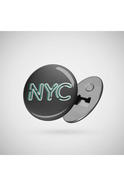 Fizello Ню Йорк Сити Типография Nyc Неонов дизайн Teal Açacak