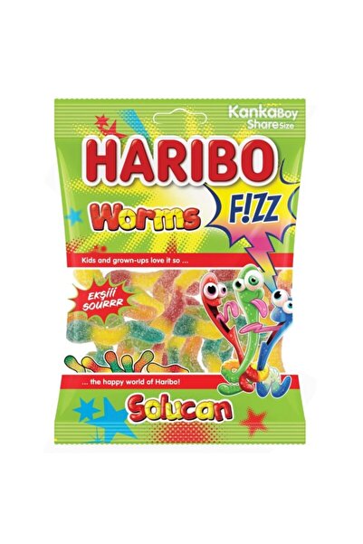Haribo Worms Fizz Ekşili Solucan Şeker 80 Gr