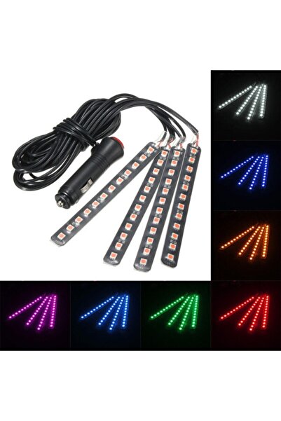 Universal Oto Araç Içi Kumandalı Ayak Altı Aydınlatma Rgb Led Ambiyans Işığı