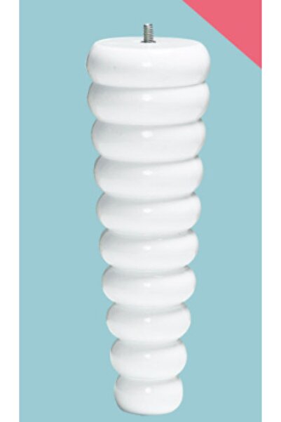 KARAKOÇ Armoni White 30 Cm Plastic Decorative Puff, Coffee Table Leg (4 Pieces)