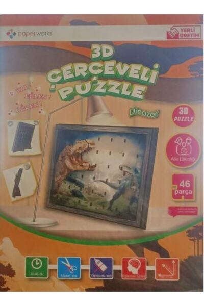Genel Markalar Paper Works 3d Çerçeveli 46 Parça Puzzle Dinozor