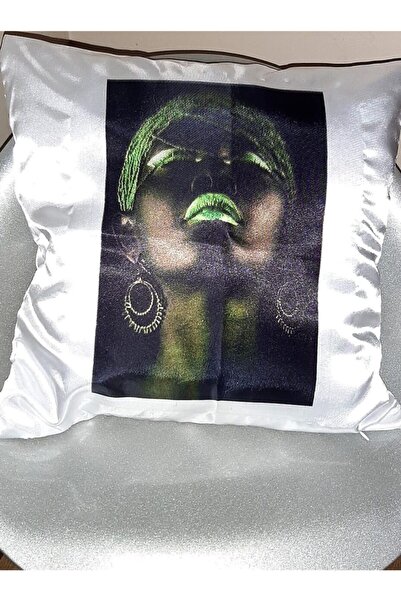 LADİJİTAL BASKI ÇÖZÜMLERİ Сатеневий білий чохол для подушки з принтом