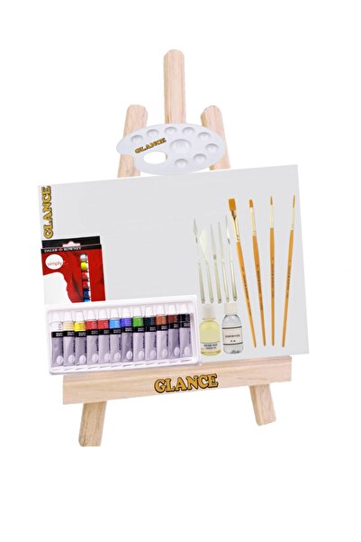 GLANCE Daller Rowney Simply 12x12ml 12 Renk Ekonomik Yağlı Boya Masa Üstü Şöv...