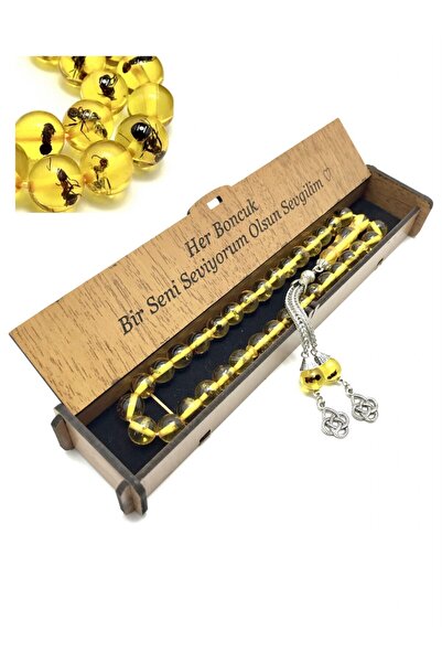 KANUNİ TESBİH Ahşap Kutulu Söz Kombinli Karıncalı Tesbih