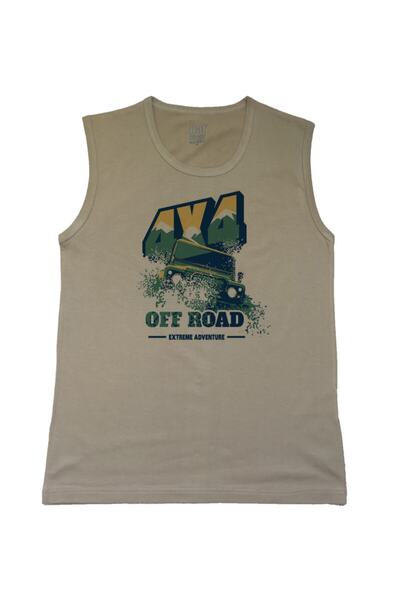 Raf Coll Чоловічий відкритий хакі безрукавний футболка з цифровим принтом Jeep