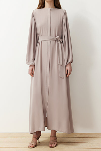 Trendyol Modest Beige Balloon Sleeve Woven Cap - Ferace TCTSS24KF00030