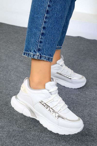 SOHO 19440 Model White-Silver Women's Sneakers