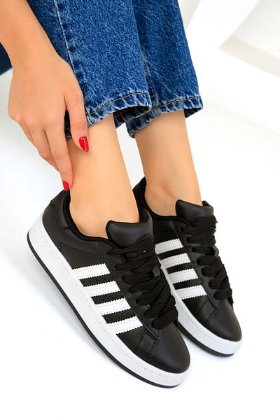 SOHO Schwarzer, mattweißer Unisex-Sneaker 19000