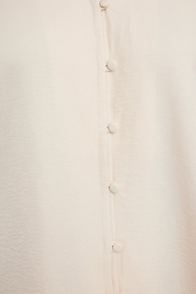 Trendyol Collection Oversize bézs szőtt ing - TWOAW24GO00017