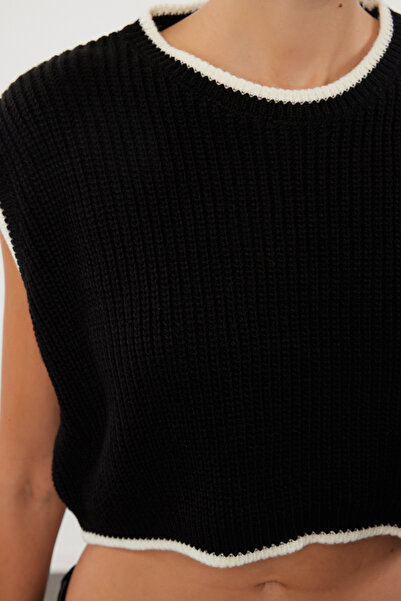 Trendyol Collection Crop Knitwear Sweater Black - TWOAW25SV00003