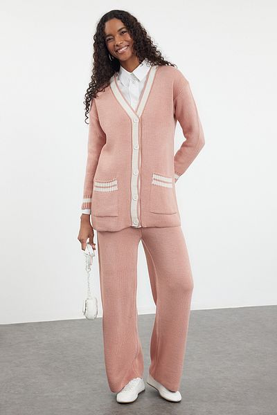 Trendyol Modest Szárított rózsa kötöttáru felső és alsó készlet - színes és csövek TCTAW25US00027