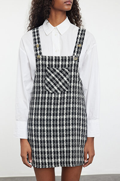 Trendyol Collection Μίνι μπεζ καρό σαλοπέτα TWOAW20EL0208