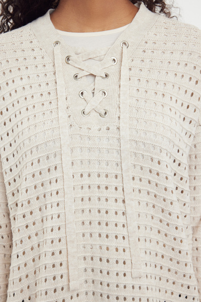 Trendyol Modest Pulover din tricotaje ajurate cu ochi de piatră cu accesorii - TCTAW25AK00003