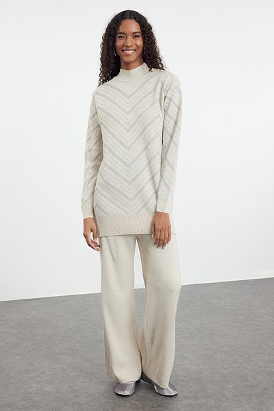 Trendyol Modest Stone Detailed Knitwear Sweater and Trousers Set - TCTAW25US00010