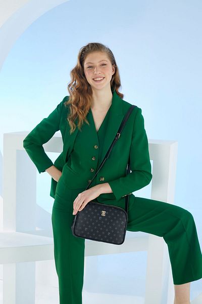 Pierre Cardin Geantă de umăr pentru femei Monogram neagră 05PO22Y1536