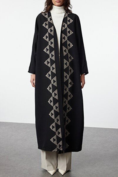 Trendyol Modest Black Printed Woven - Cap, Ferace and Abaya TCTAW25KF00012