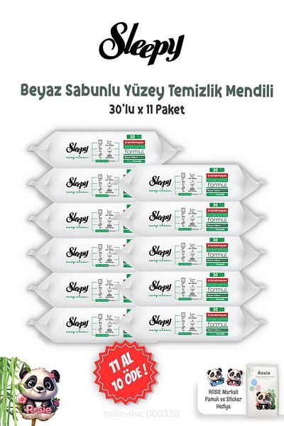 Sleepy White Soap Surface 30 Pack and Rose Cleaning Towel