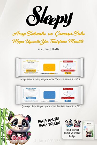 Sleepy Arap Sabun Katkılı 50'li, Çamaşır Suyu Katkılı 50'li 4 Xlarge Yer Temi...