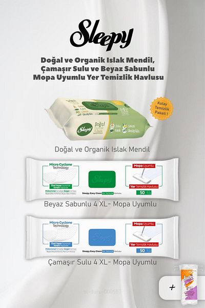 Sleepy Mopa Compatible Towel and Organic Wet Wipes Set, Cotton Gift