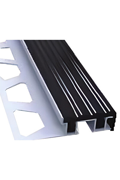 Global 10 MM LASTİKLİ MERDİVEN BASAMAK PROFİLİ SİYAH ( 5 ADET )
